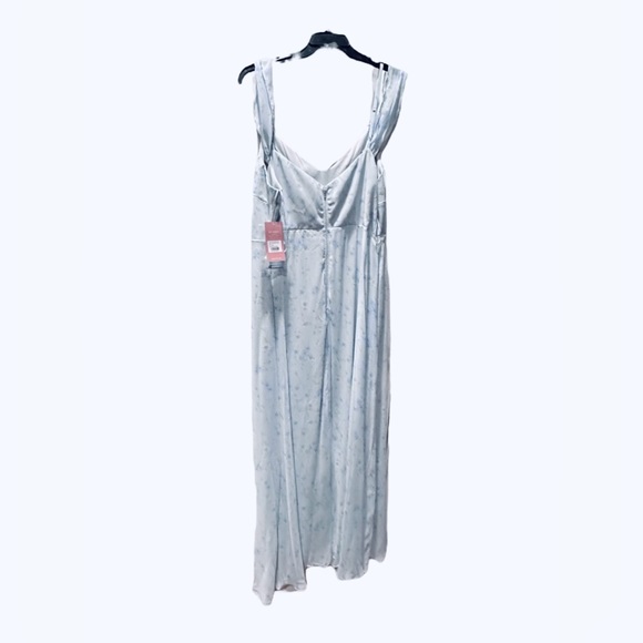 Birdy Grey Devin Dress Dusty Blue Floret 1X NEW NWT BRIDESMAID WEDDING SLIT - Picture 3 of 4